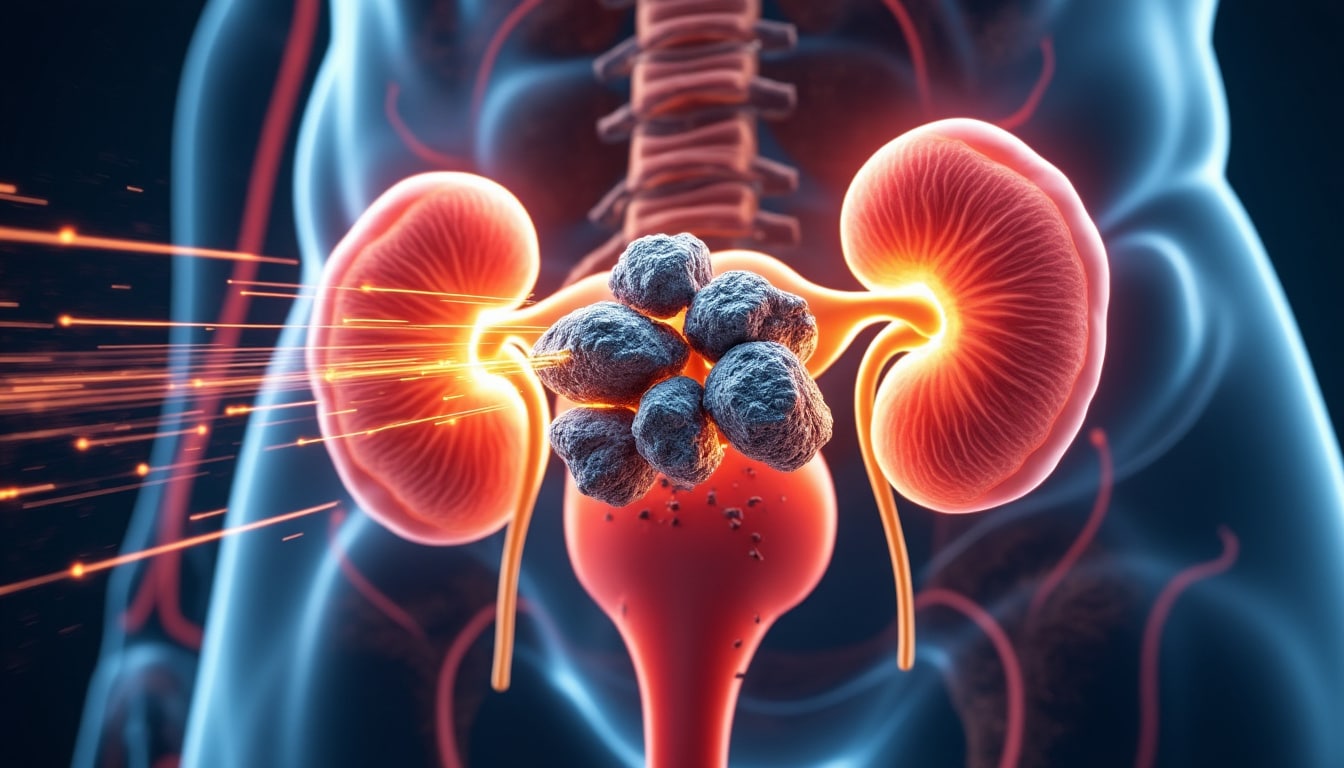 découvrez comment les ondes de choc extracorporelles fragmentent efficacement les calculs rénaux calciques pour un traitement non invasif et rapide.